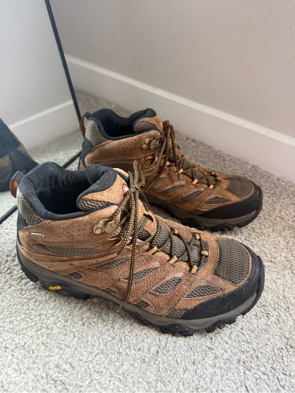 Merrell Moab 3 Mid Waterproof Hiking Boots Brown 12 wide